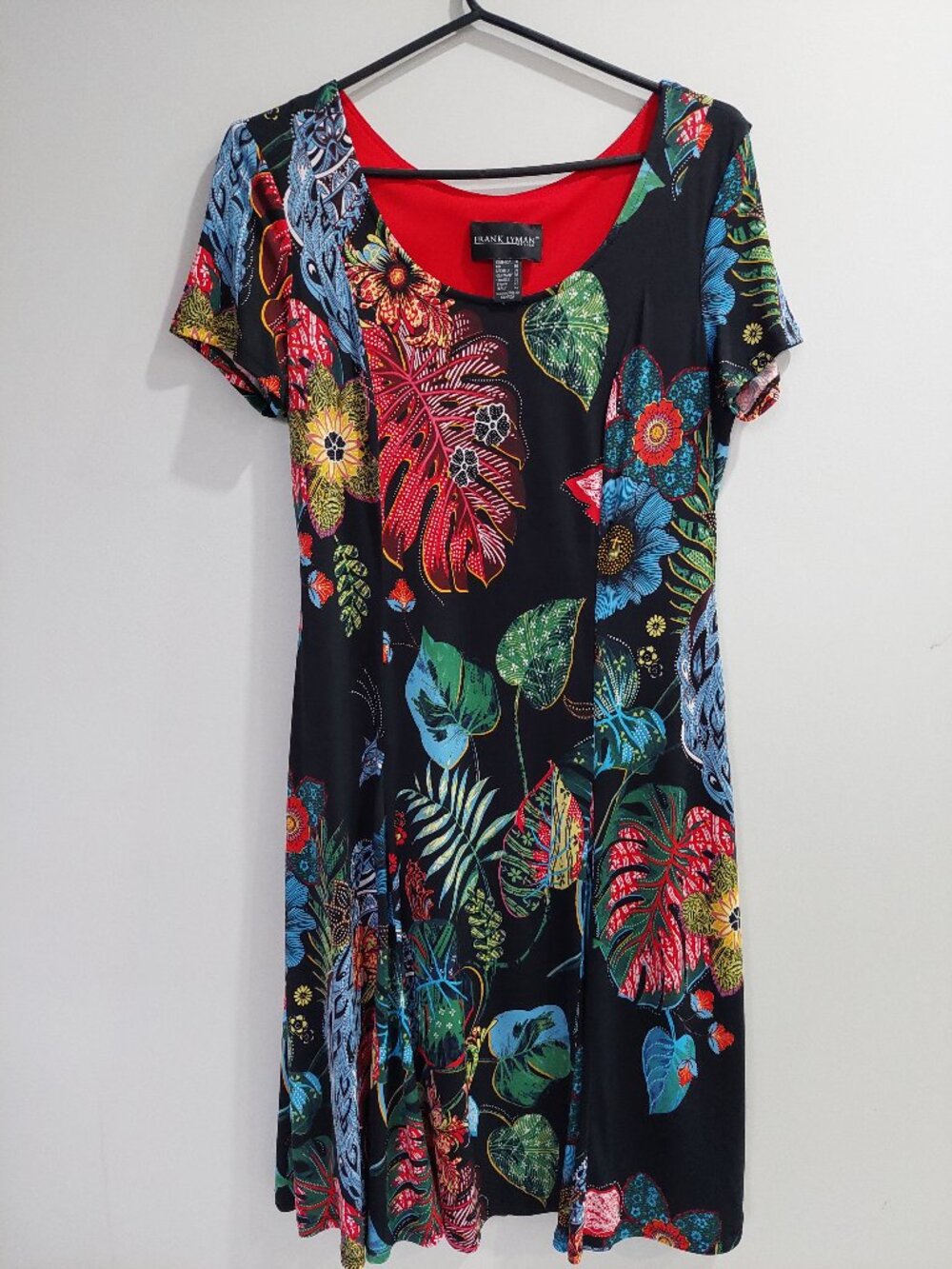 Frank Lyman Size 8 Boho Tropical Floral A-line Dress
